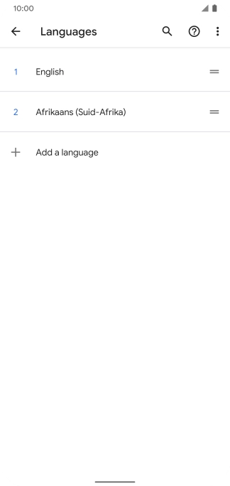 To select the new language as the default language, press the move icon next to the required language and drag it to the top of the list.
