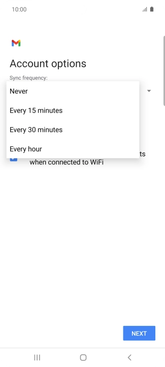 Press the required setting.
