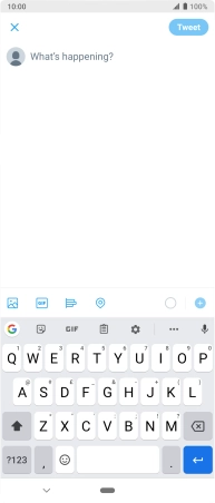 Press the text input field.