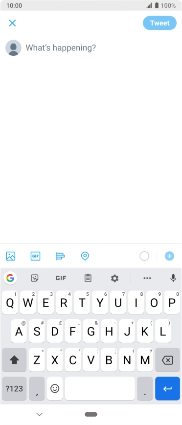 Press the text input field.