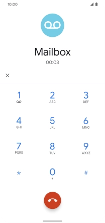 Press the end call icon.