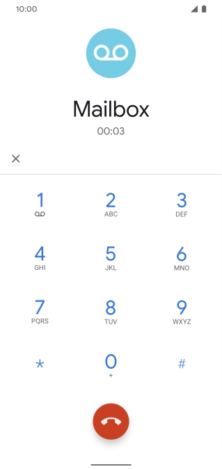 Press the end call icon.