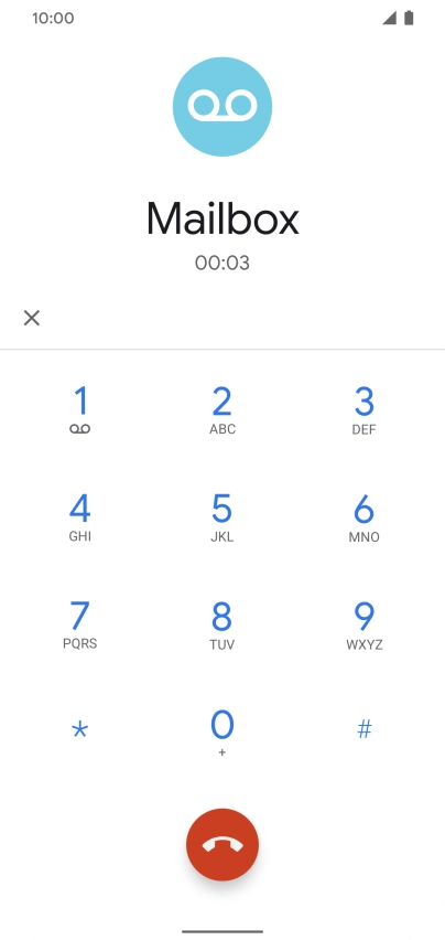 Press the end call icon.
