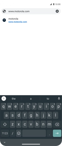 Key in the address of the required web page and press arrow right.