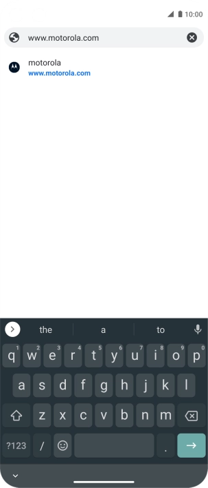 Key in the address of the required web page and press arrow right.