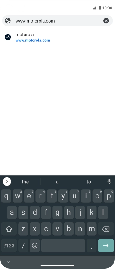 Key in the address of the required web page and press arrow right.