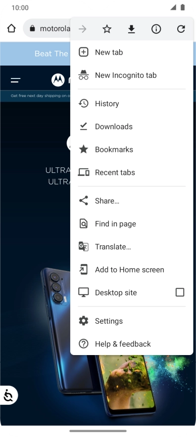Press the star to add the bookmark.