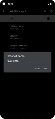 Key in the required Wi-Fi hotspot name and press OK.