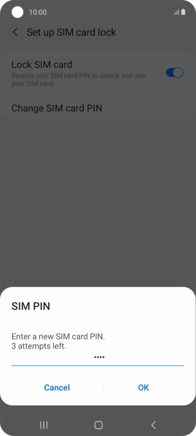 Key in a new four-digit PIN and press OK.