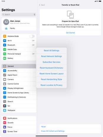 Press Reset All Settings.