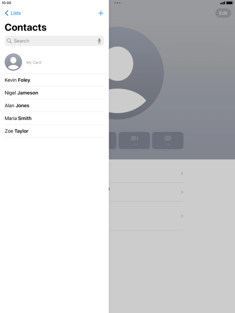 Press the new contact icon.