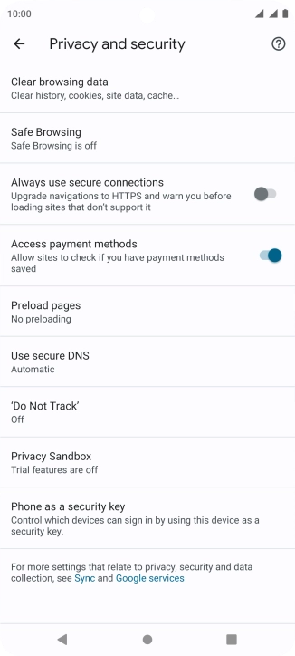 Press Clear browsing data.