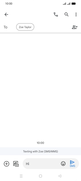 Press the send icon when you've finished your text message.