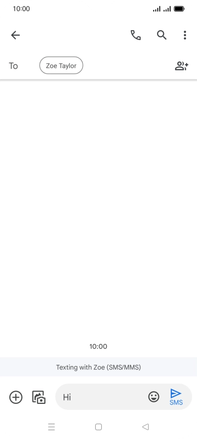 Press the send icon when you've finished your text message.