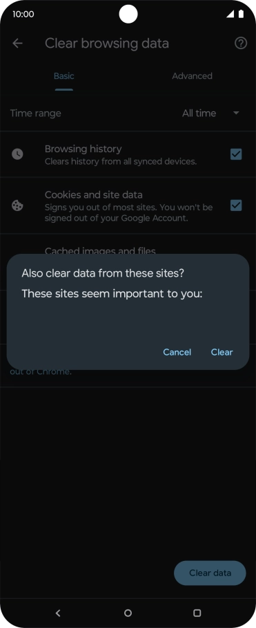 Press Clear.