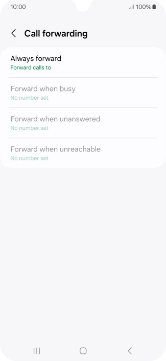 Press the required divert type.