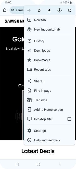 Press Settings.