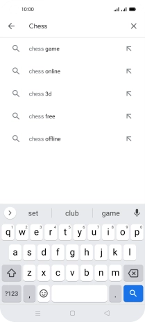 Key in the name or subject of the required app and press the search icon.
