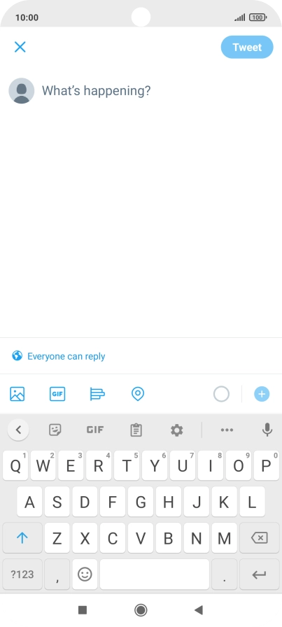 Press the text input field.