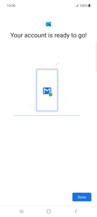 If this screen is displayed, your email account has been recognised and is being set up automatically. Follow the instructions on the screen to key in more information and finish setting up your phone.