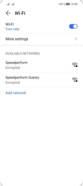 Press the required Wi-Fi network.
