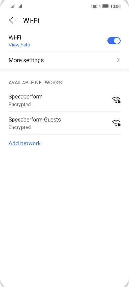 Press the required Wi-Fi network.