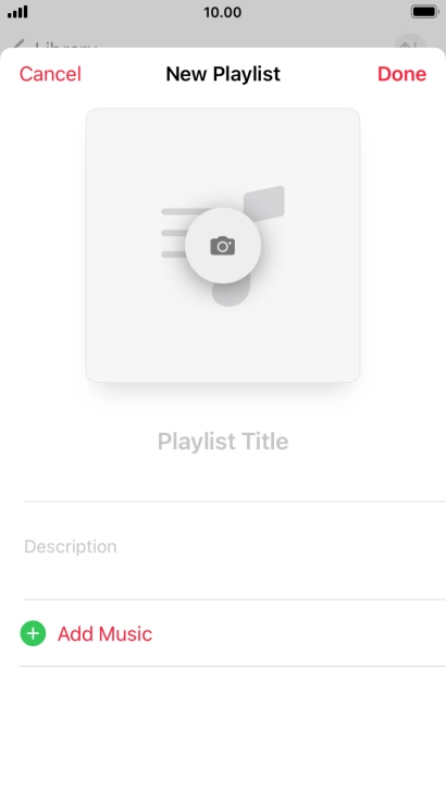 Press the text input field and key in a name for the playlist.