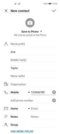 Press the confirm icon.
