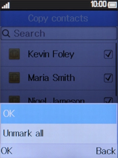 Press the Left selection key.
