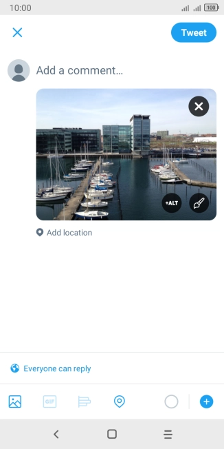 Press the text input field.