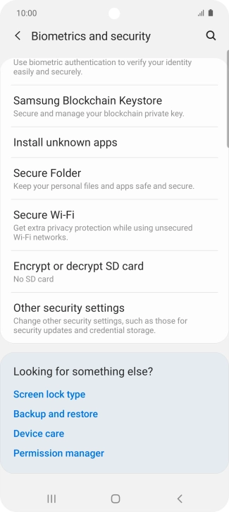 Press Other security settings.