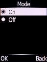 Select On and press the Left selection key to turn on fixed dialling.