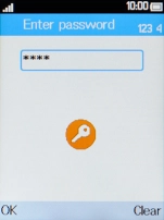 Key in the phone lock code (default is 0000) and press the Left selection key.