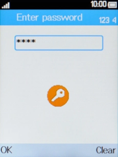 Key in the phone lock code (default is 0000) and press the Left selection key.