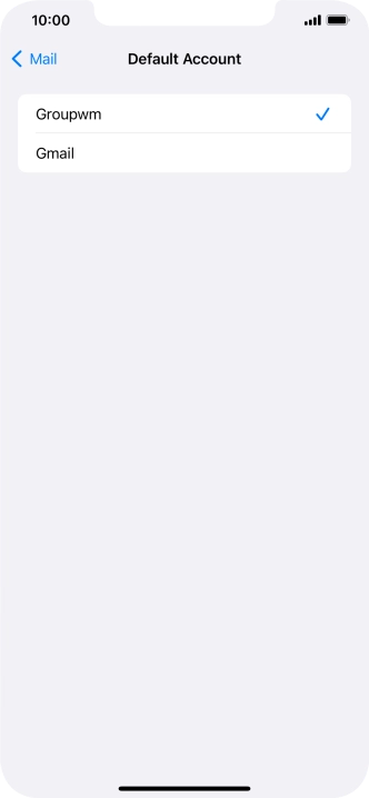 Press the required email account to select the email account as your default account.