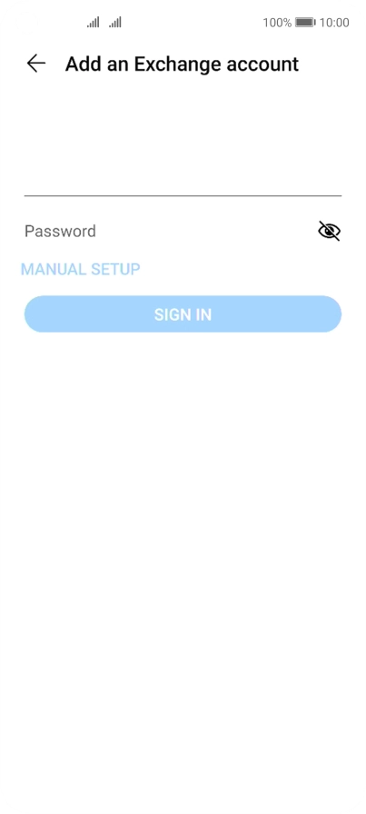 Press Password and key in the password for your email account.