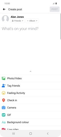 Press the text input field and key in the required text.