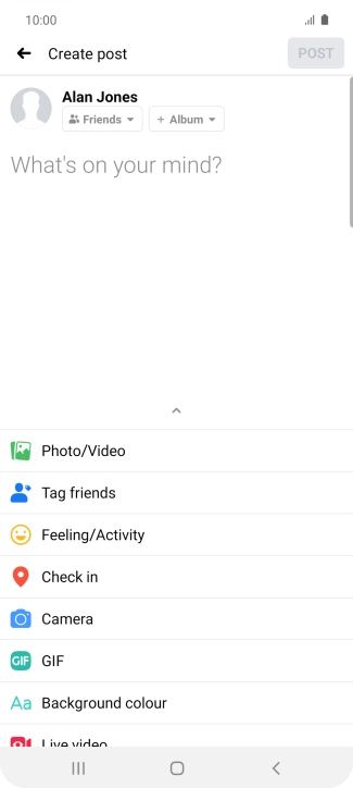 Press the text input field and key in the required text.