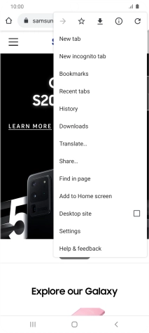 Press Settings.