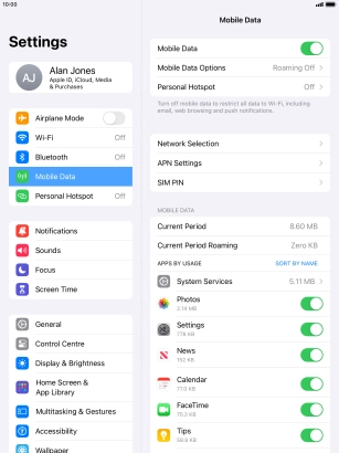 Press APN Settings.