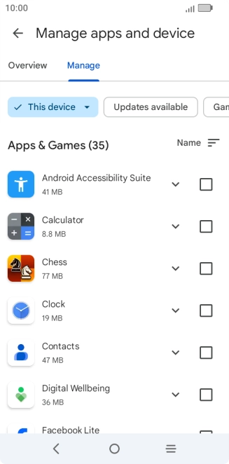 Press the required app.