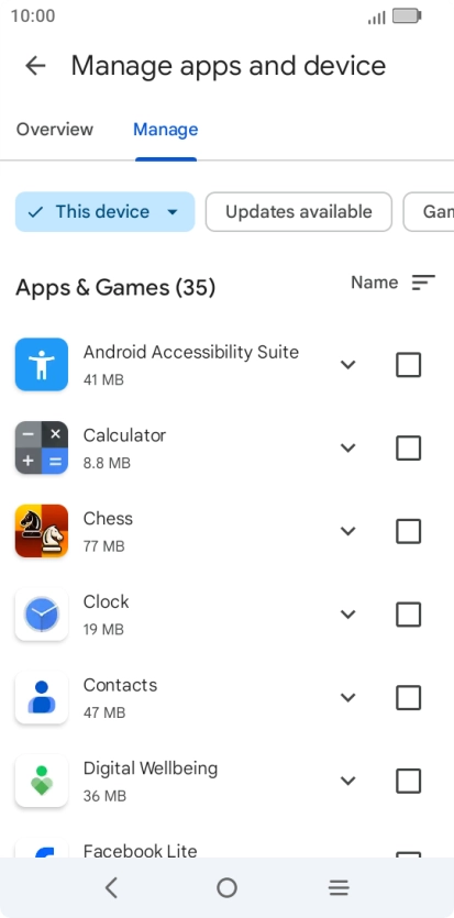 Press the required app.
