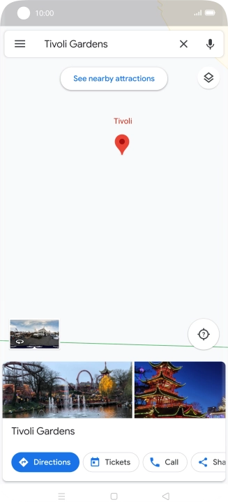 Press the destination at the bottom of the screen.