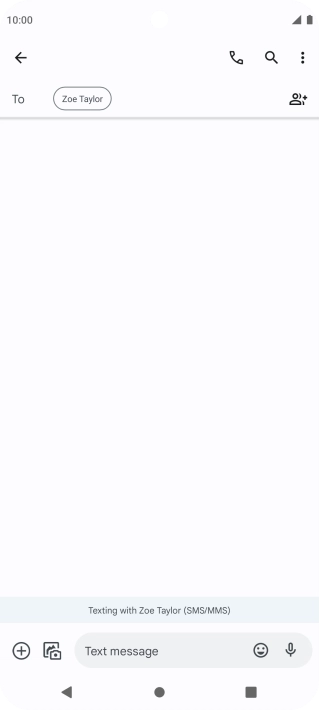 Press the text input field and write the text for your text message.