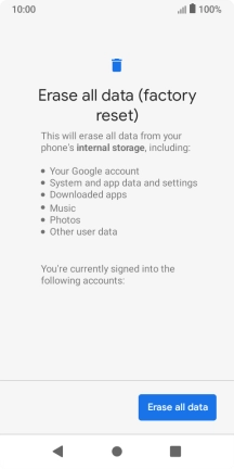 Press Erase all data.
