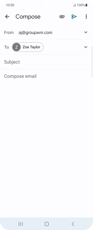 Press Subject and key in the subject for the email message.