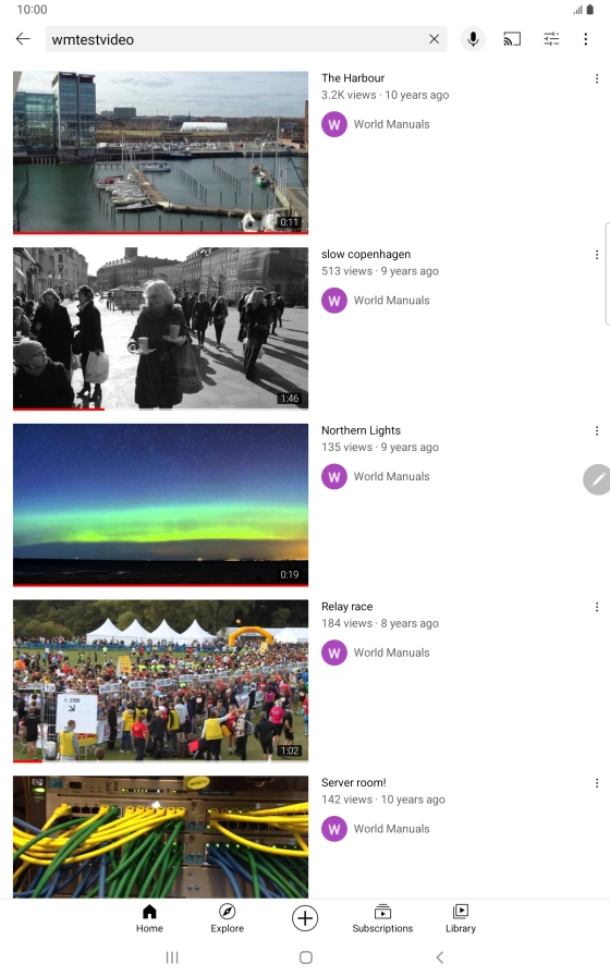 Press the required video clip.