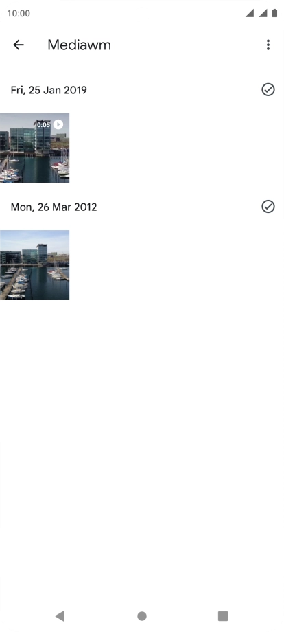 Press and hold the required picture or video clip.