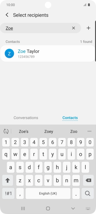 Press the required contact.