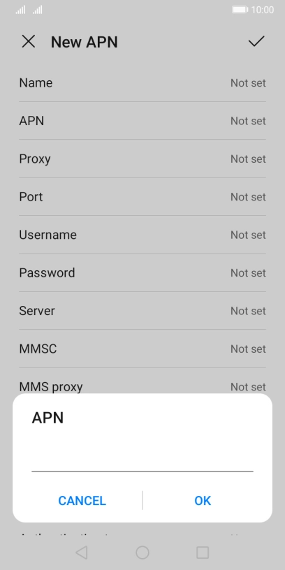 Key in wap.vodafone.co.uk and press OK.